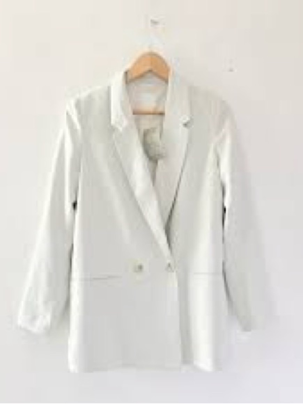 H&M Double-Breasted Women's Blazer Light green color